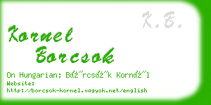 kornel borcsok business card